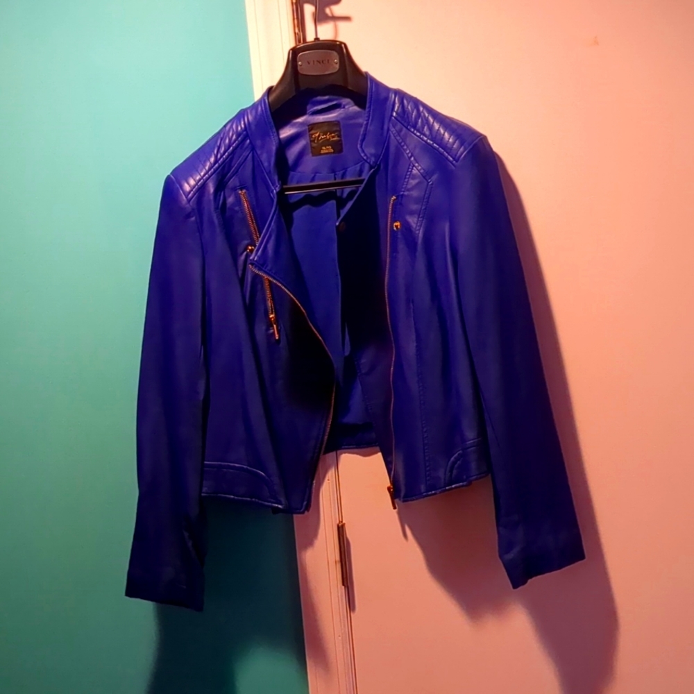 Purple Biker Leather jacket size XL Never Worn!